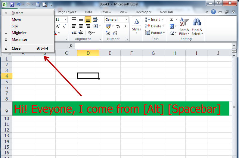 excel for mac and accessing the menu bar with keyboard